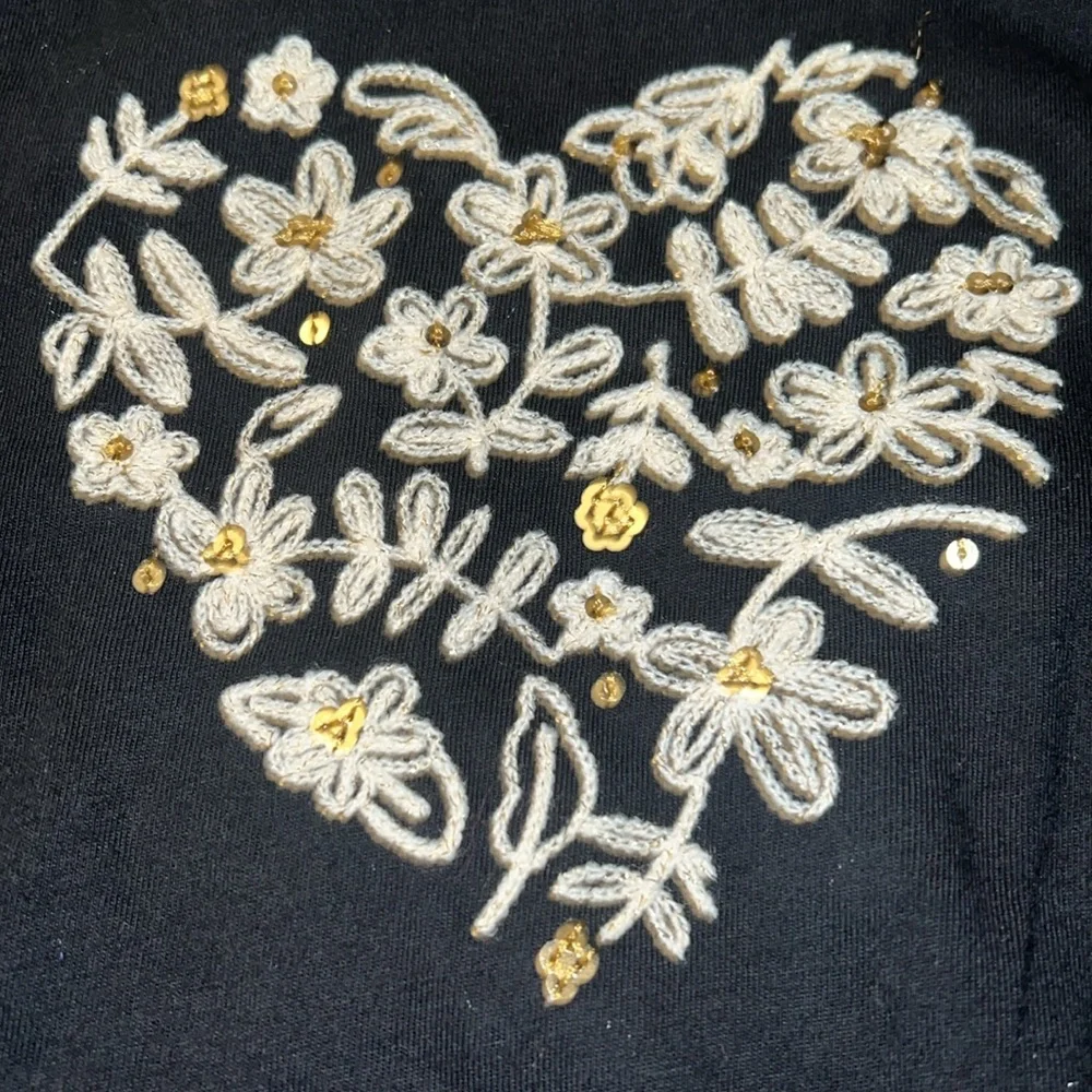 Carter’s Girl’s Black Long Sleeve With a Heart Detail.